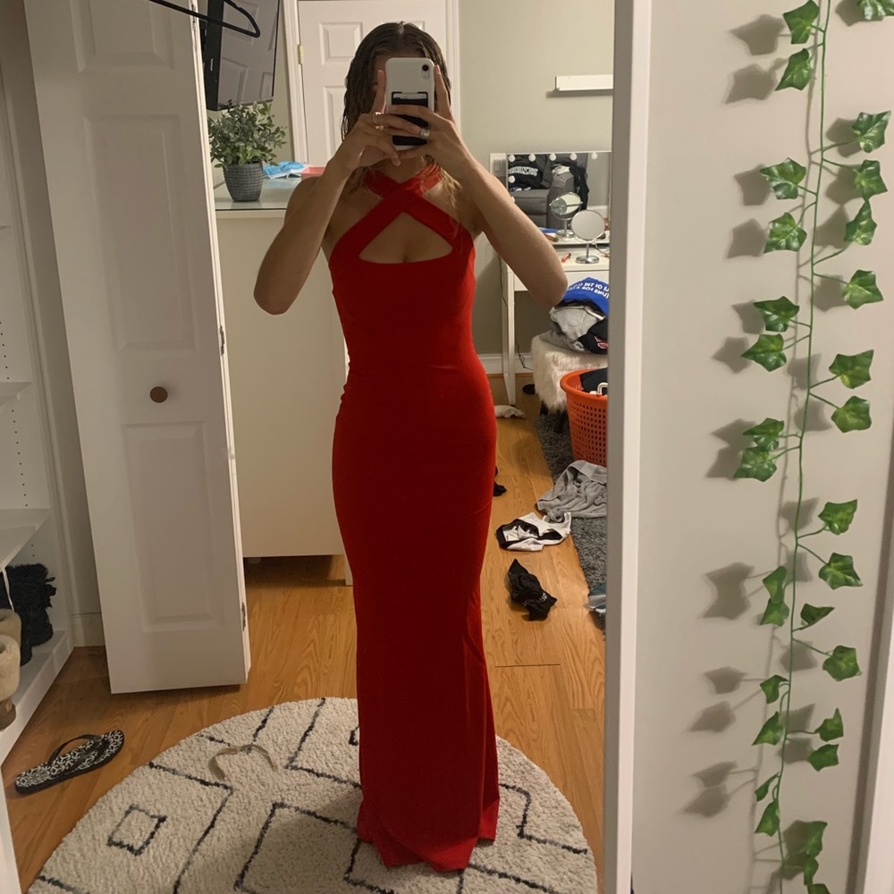Red formal dress